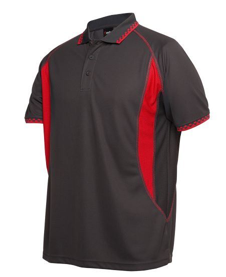 Insert Moto Polo Shirt Charcoal / Red ang