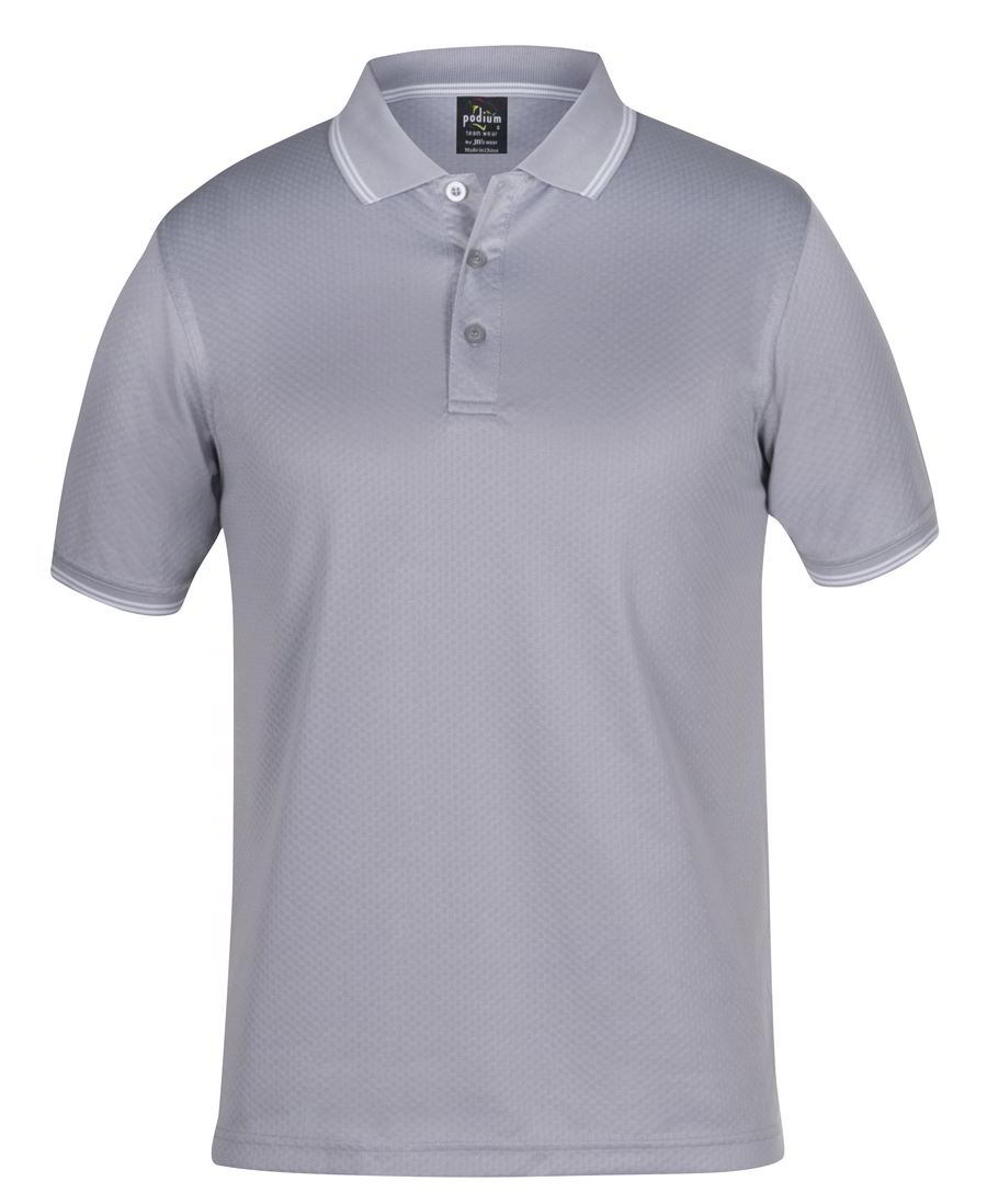 JB’s jACQUARD Cool Dry  Polo Shirts Light Grey / White