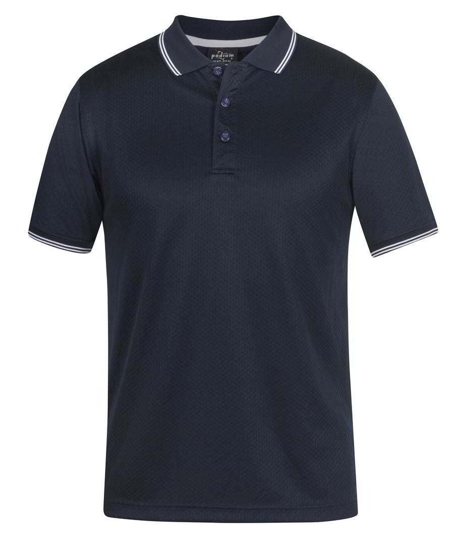 Jacquard Podium Cool Dry  Polo shirt Navy White