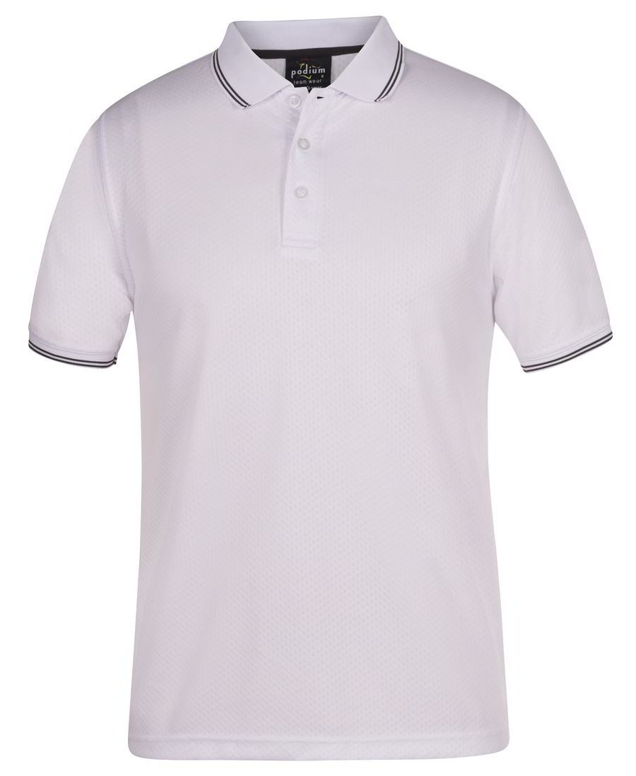 JB’s Jacquard Cool Dry Polo shirts White / Gun Metal 