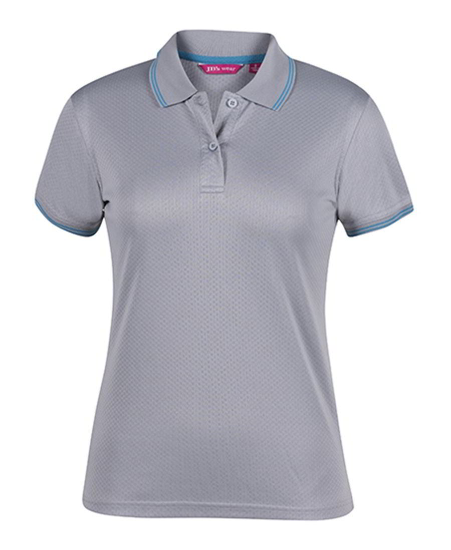 Light Grey Aqua Jacquard Cool Polo shirt