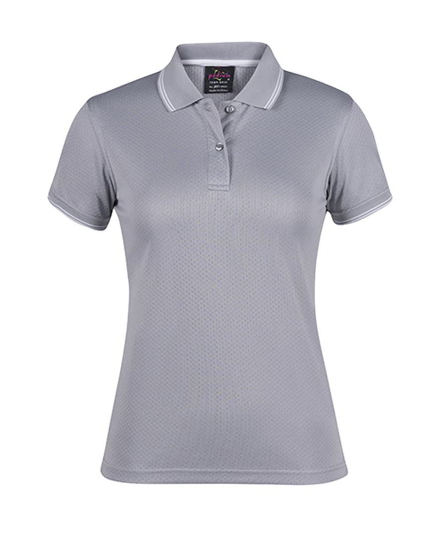 JB’s jACQUARD Cool Dry  Polo Shirts Light Grey / White