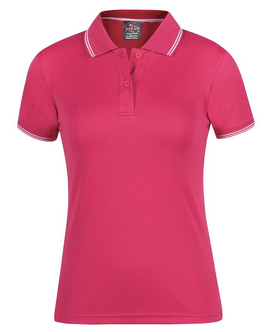 Ladies Podium Jacquard Contrast Polo shirt