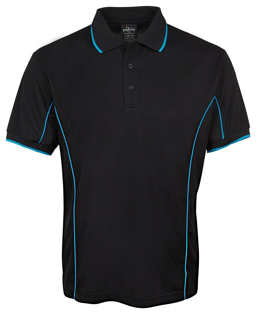 Black  Aqua JB’s Piping Polo shirt