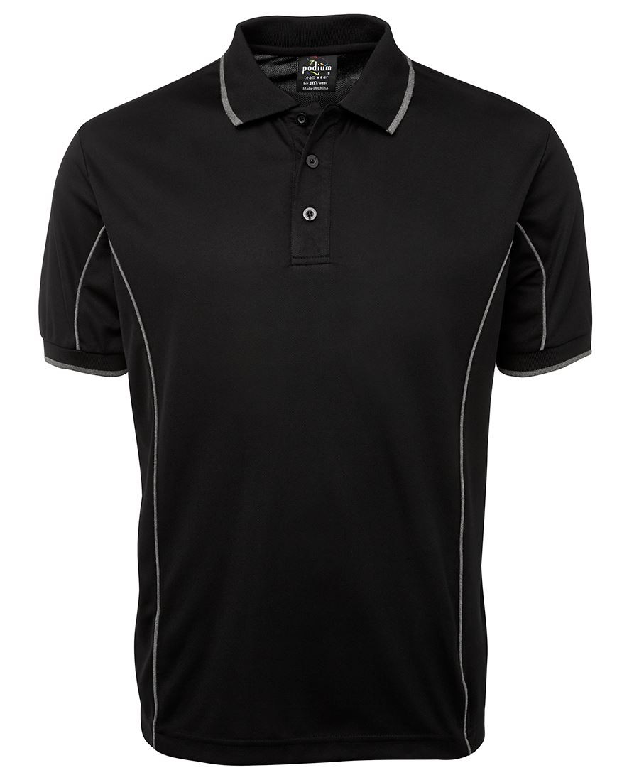 Jb’s Piping Polo shirt Black Grey