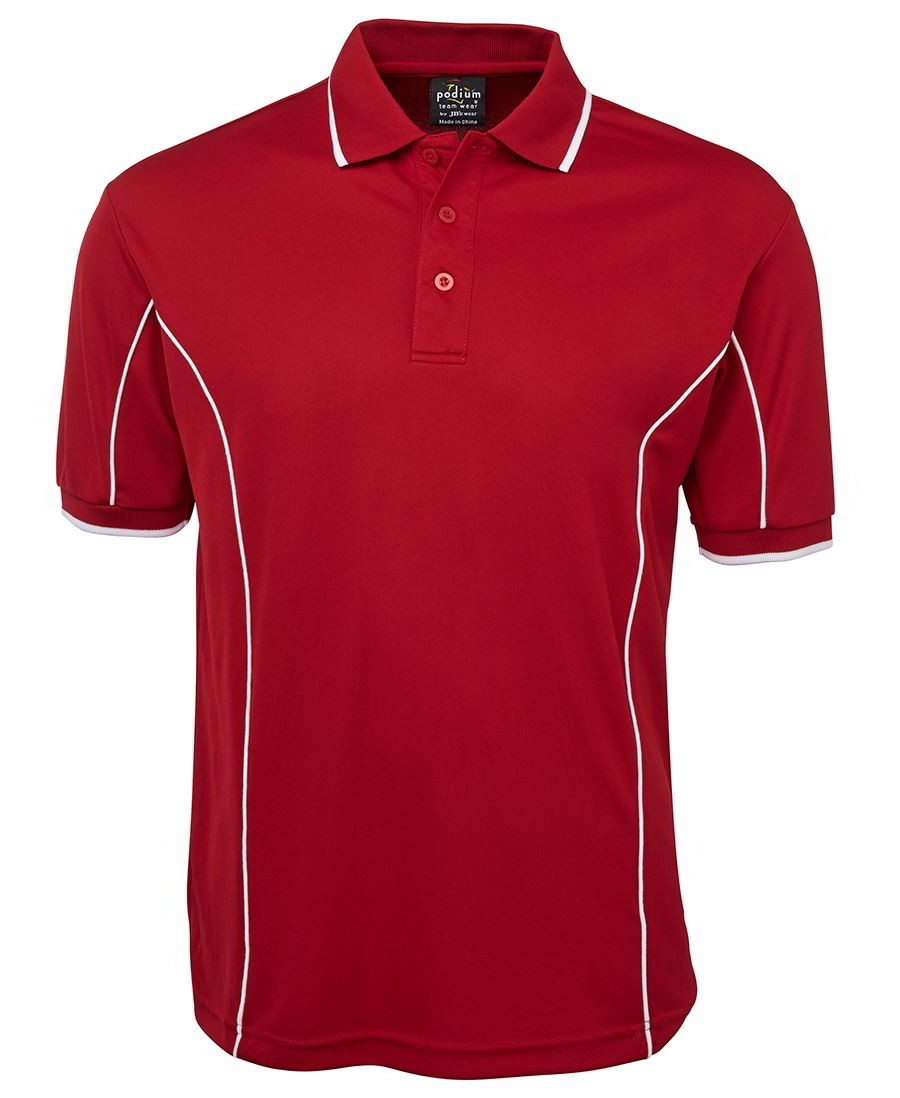 Piping Polo shirt Dark Red White