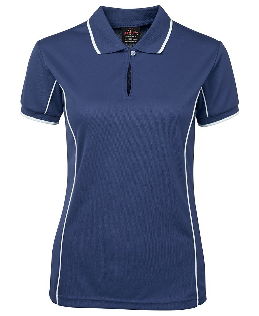 Mid Blue  Natural  Piping Polo shirt