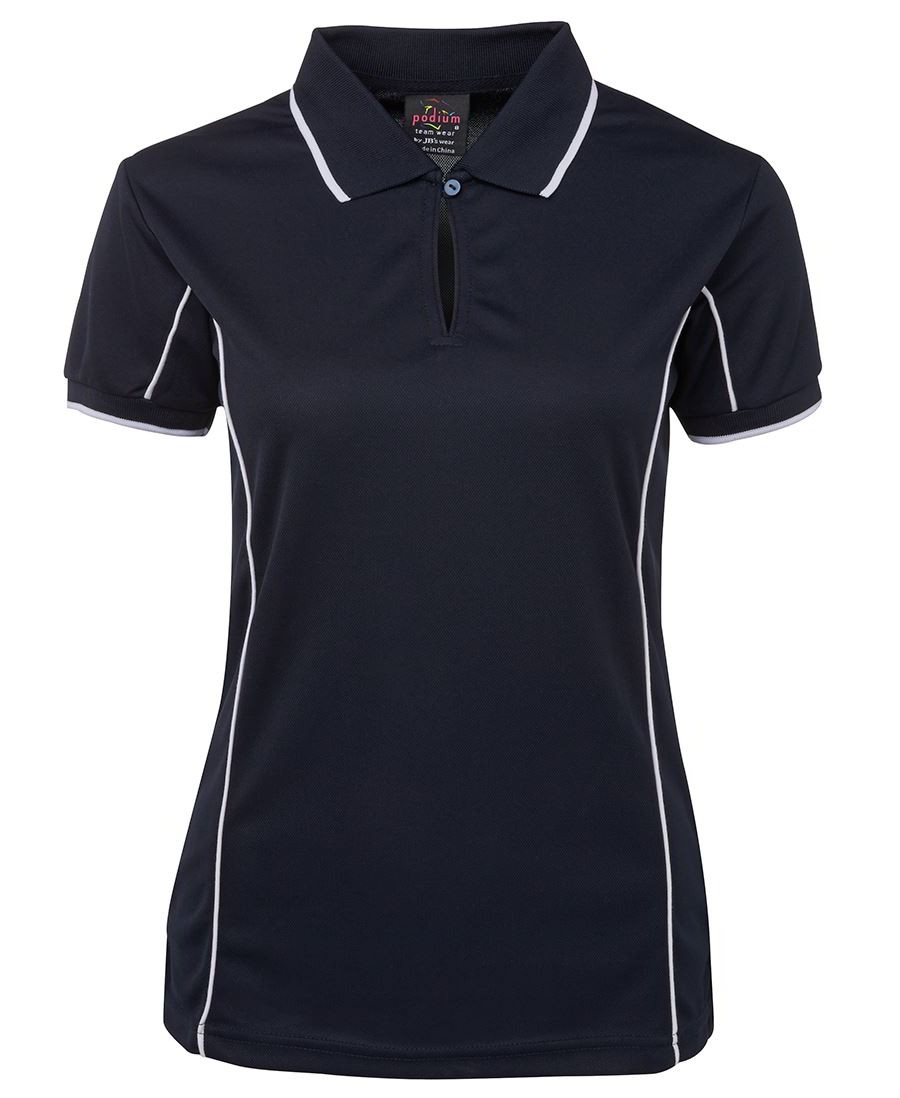 Navy White Piping Polo shirts