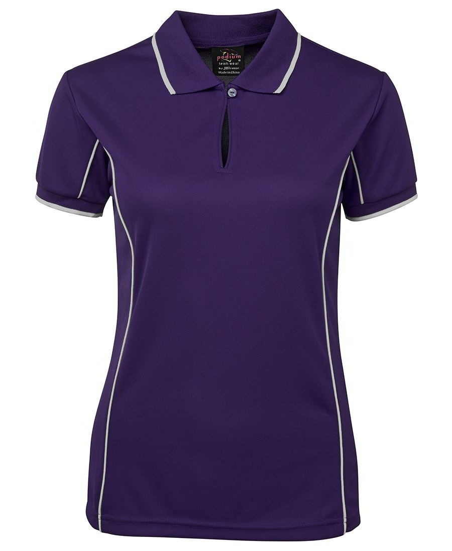 Purple White Piping Polo shirt