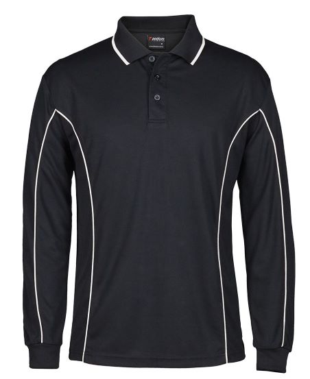 JBs pipng Polo shirt Long Sleeve  Black White 