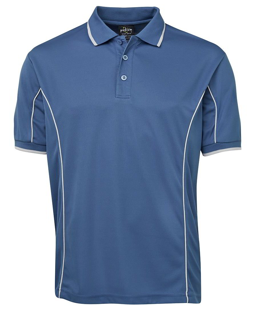 Mid Blue  Natural  Piping Polo shirt