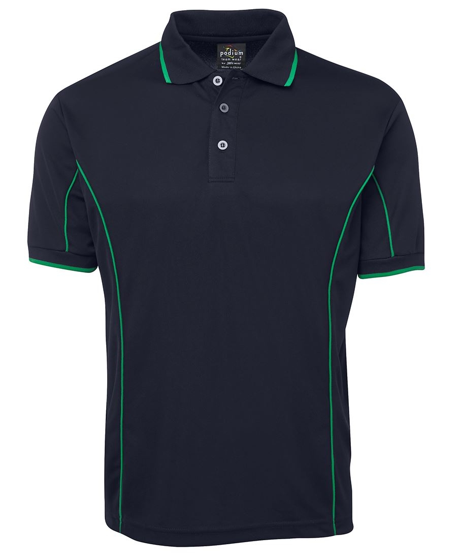 Navy Green Piping Polo shirt