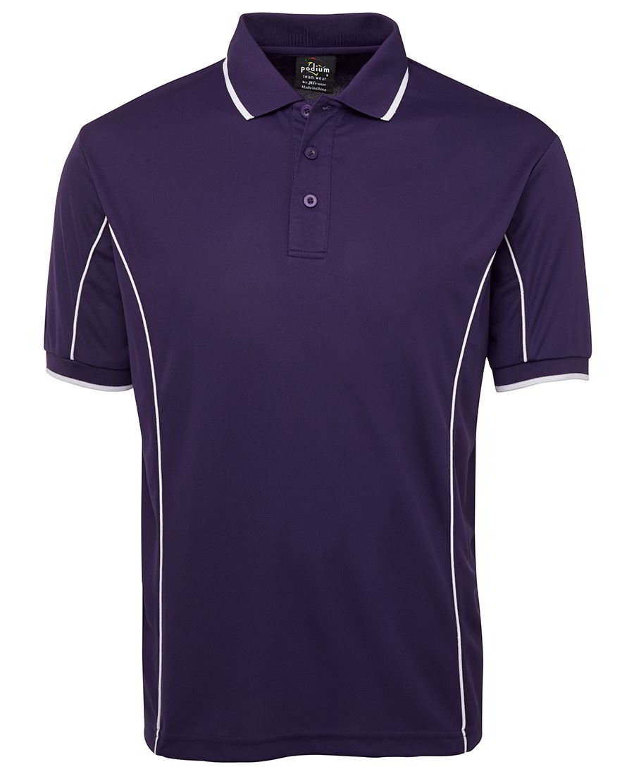 Purple White Piping Polo shirt