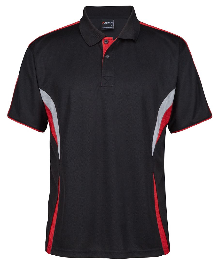 JBs Cool Polo Shirt Black Red Grey