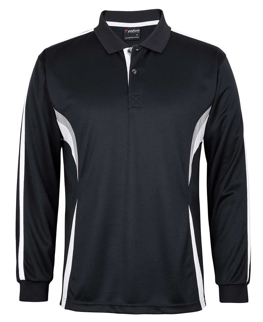 JBs Cool Polo shirt Long Sleeve  Black White Grey