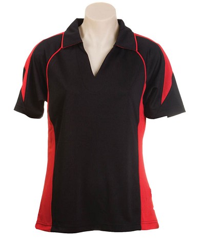 Black Red  Olympikool Polo shirts, Cool dry, breathable, light weight, Mens, Ladies, Kids