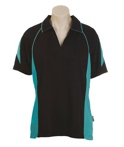 Black Teal Ladies Olympikool Polo shirts, Cool dry, breathable, light weight, Mens, Ladies, Kids