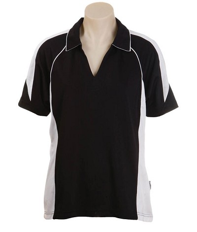 Black / White  Ladies Olympikool Polo shirts, Cool dry, breathable, light weight, Mens, Ladies, Kids