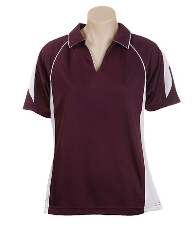 burgundy White334 Olympikool Polo shirts, Cool dry, breathable, light weight, Mens, Ladies, Kids