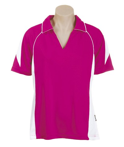 Hot Pink  White Kool Dri Polo shirts Olympikool Polo shirts, Cool dry, breathable, light weight, Mens, Ladies, Kids