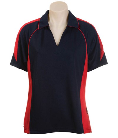 Navy / Red 334 Olympikool Polo shirts, Cool dry, breathable, light weight, Mens, Ladies, Kids