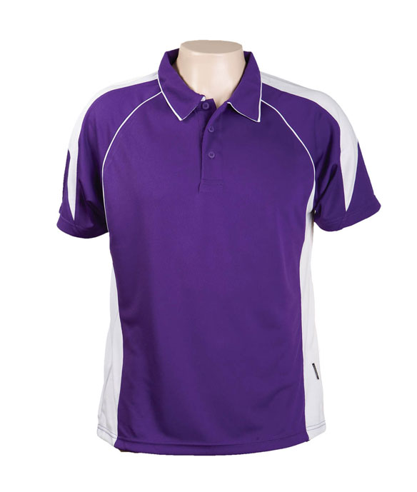 Purple / White 334 Olympikool Polo shirts, Cool dry, breathable, light weight, Mens, Ladies, KidsDescription of photo here