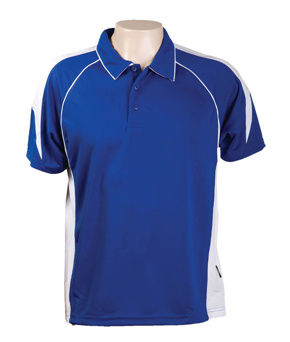 Royal / White 334 Olympikool Polo shirts, Cool dry, breathable, light weight, Mens, Ladies, Kids