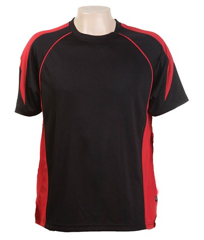 Black Red Olympikool T SHIRT, Cool dry, breathable, light weight, Mens, Ladies, 