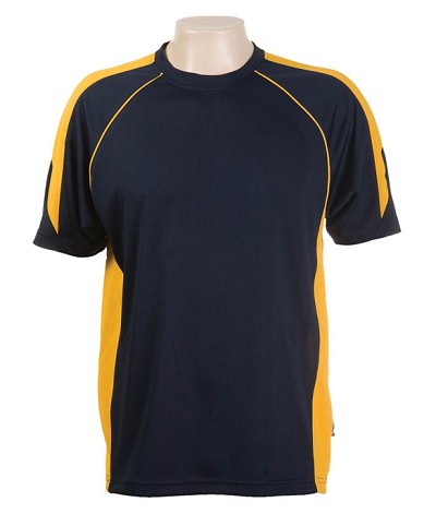 Navy Gold, Olympikool TEES, Cool dry, breathable, light weight, Mens, Ladies,