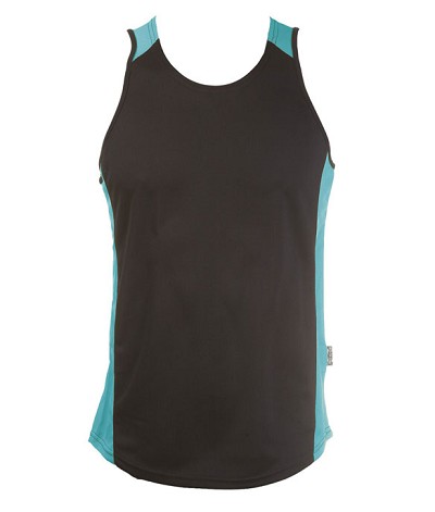 Black Teal Olympikool Singlets, Cool dry, breathable, light weight, Mens, Ladies,