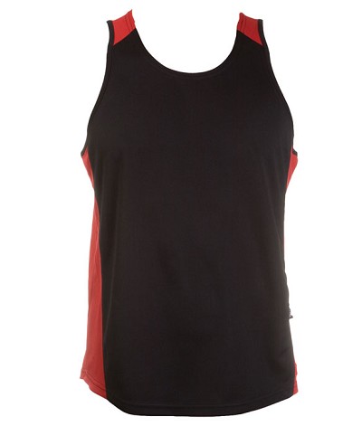 Black Red OlympikoolSinglets, Cool dry, breathable, light weight, Mens, Ladies, 