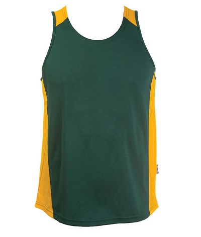 Bottle Gold Kool Dri Olympikool Singlets, Cool dry, breathable, light weight, Mens, Ladies,