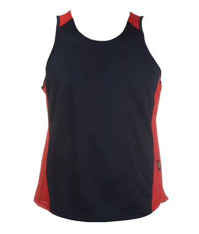 Black / Red Olympikool Singlets, Cool dry, breathable, light weight, Mens, Ladies,