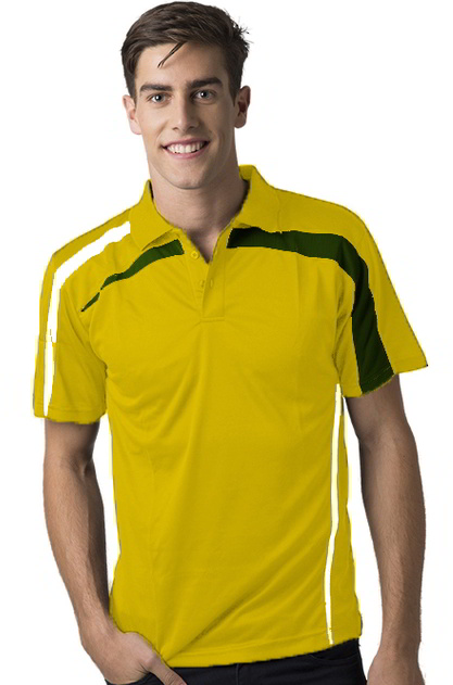 Yellow,  White,  Dark Green, Marcoola Cool Dry Polo Shirt       165gsm, 100%  polyester Cool Dry fabric     Breathable  micromesh moisture management     Draws Sweat from Body, Quick Dry