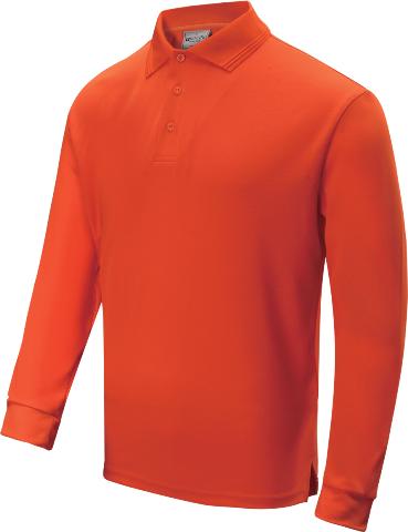 Orange Lon Sleeve , 160gsm Breezeway polo 100% breezeway  polyester, Micromesh fabric designed to be quick dry with sun protection and Anti-Bacterial treatment Breezeway technology draws moisture away from the body and maximizes the air ventilation’ always keeps you dry and fresh.