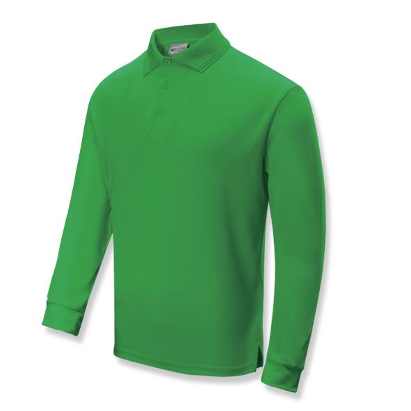 Green Long Sleeve, 160gsm Breezeway polo 100% breezeway  polyester, Micromesh fabric designed to be quick dry with sun protection and Anti-Bacterial treatment Breezeway technology draws moisture away from the body and maximizes the air ventilation’ always keeps you dry and fresh.