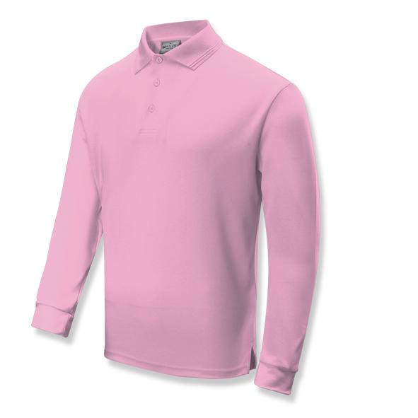 Pink Long Sleeve Breezeway Polo shirts