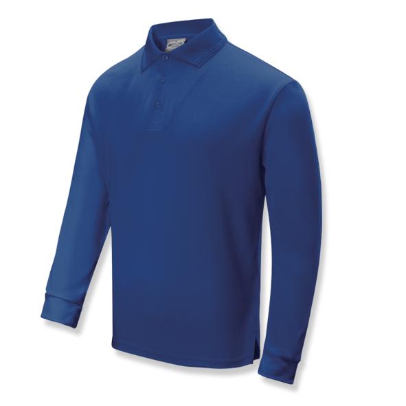 Royal Long Sleeve 160gsm Breezeway polo 100% breezeway  polyester, Micromesh fabric designed to be quick dry with sun protection and Anti-Bacterial treatment Breezeway technology draws moisture away from the body and maximizes the air ventilation’ always keeps you dry and fresh.