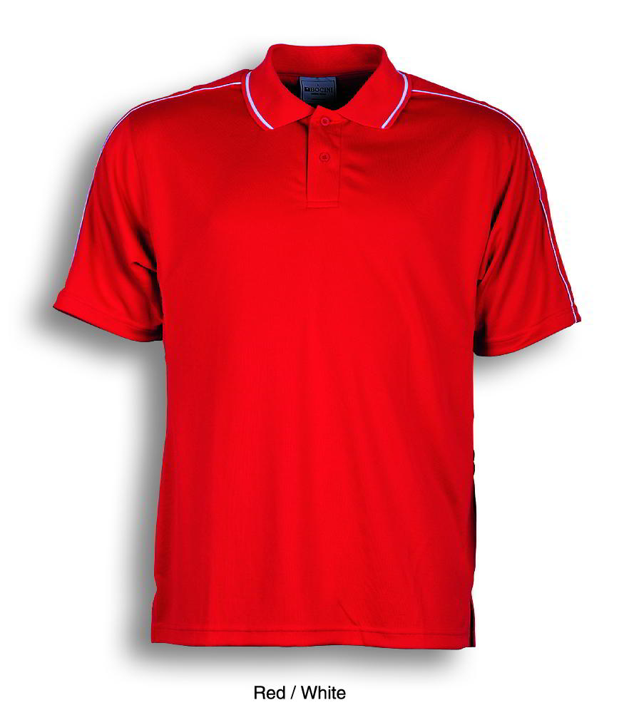 Red / White Breezeway Striped Sleeve Polo Shirt 