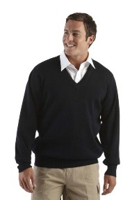 Click to Enlarge -  WOOL MIX KNITTED V NECK SWEATER Walkerden Golf Australia